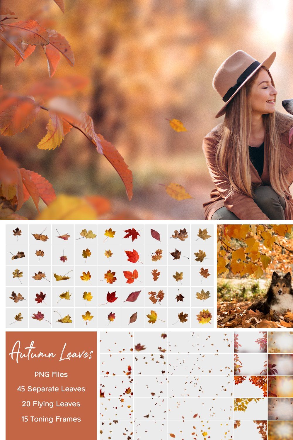 Autumn Leaves Overlays pinterest preview image.