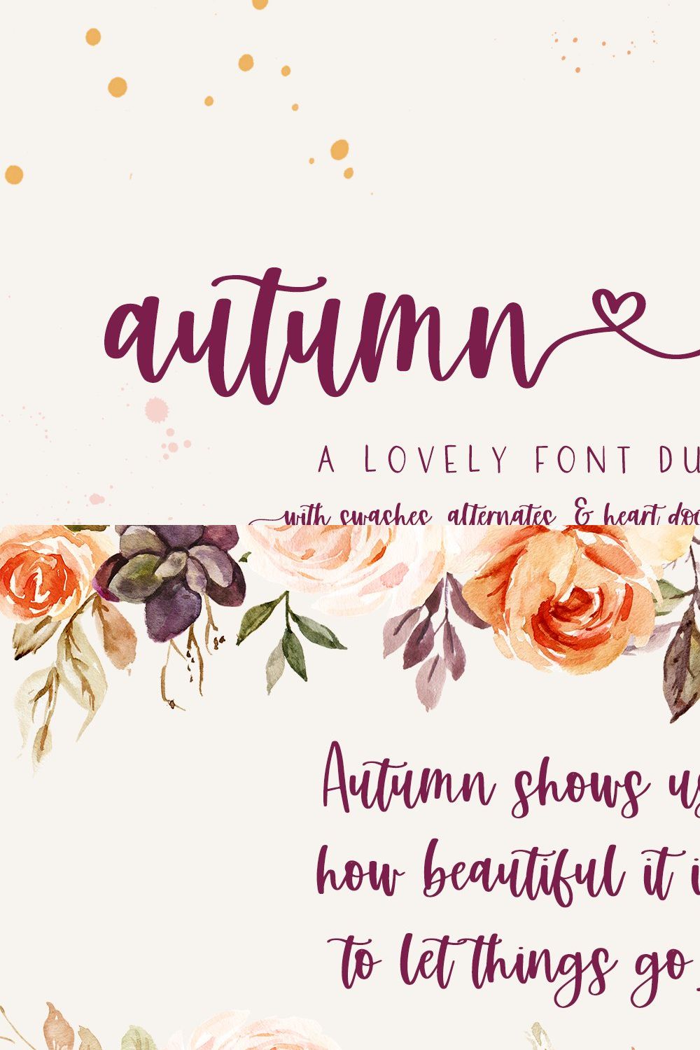 Autumn Love Font Duo pinterest preview image.