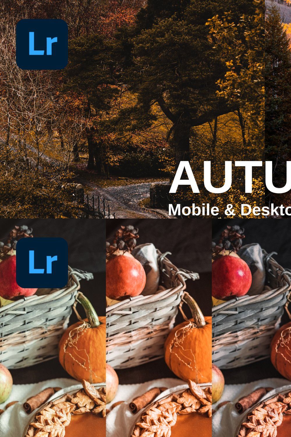 Autumn Mood Lightroom Presets pinterest preview image.