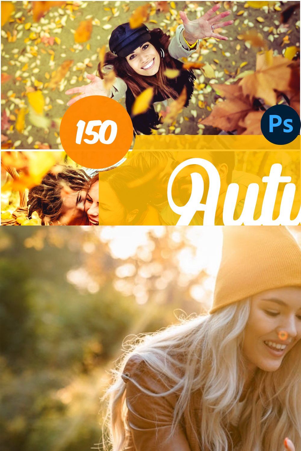 Autumn Photoshop Actions pinterest preview image.