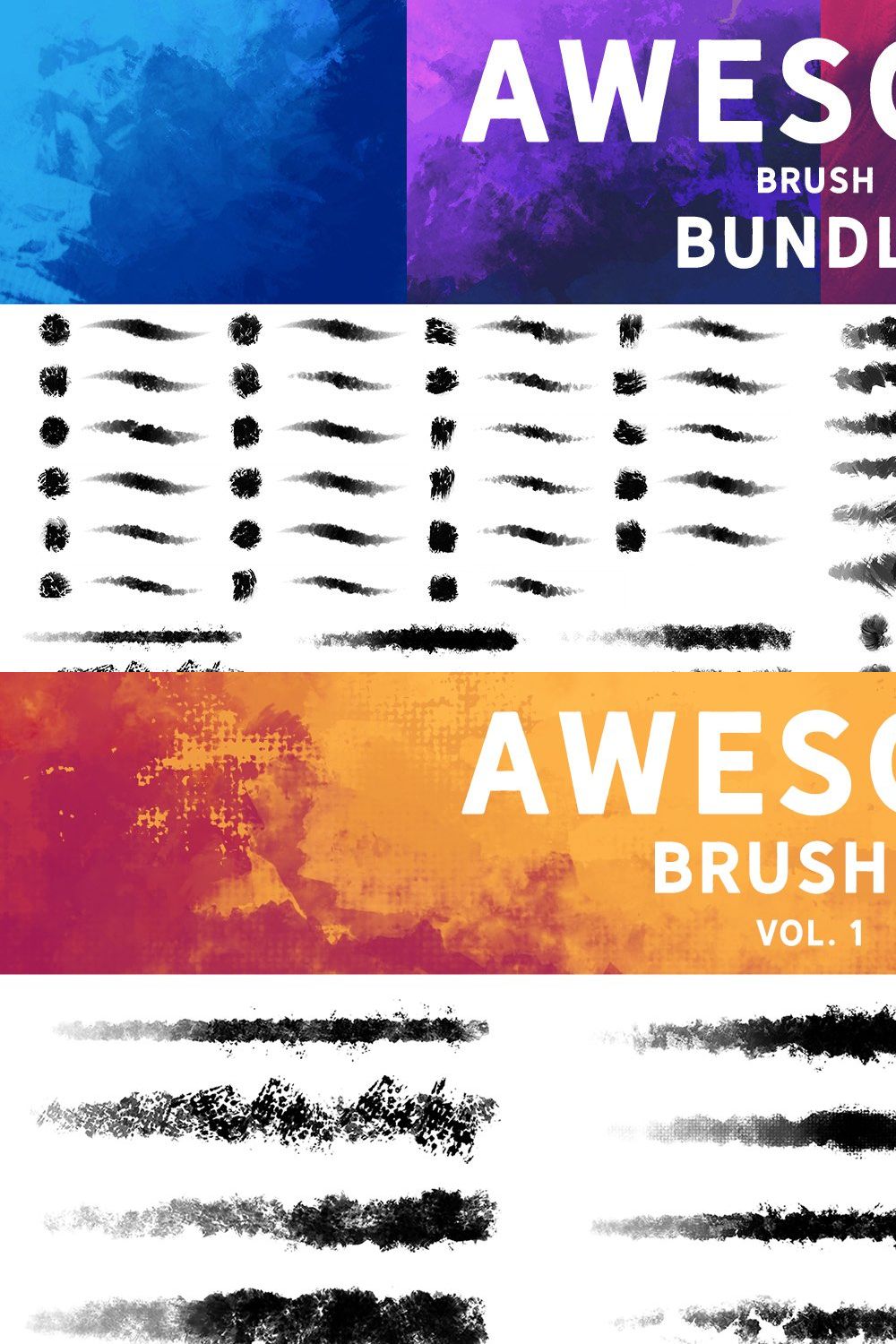 Awesome Brush Bundle pinterest preview image.