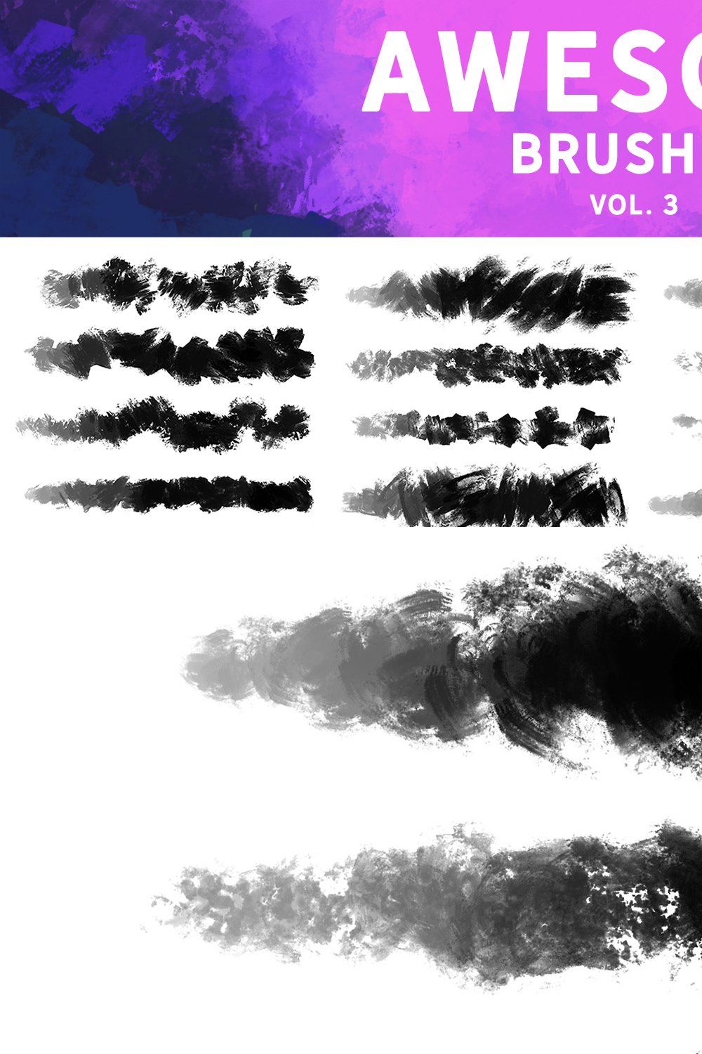 Awesome Brushes Vol 3 pinterest preview image.