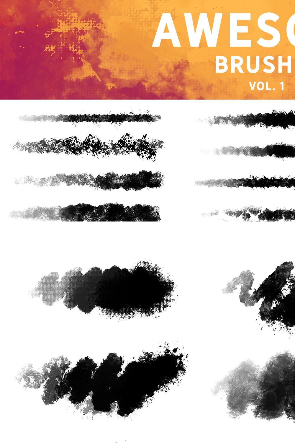 Awesome Brushes Vol. 1 pinterest preview image.