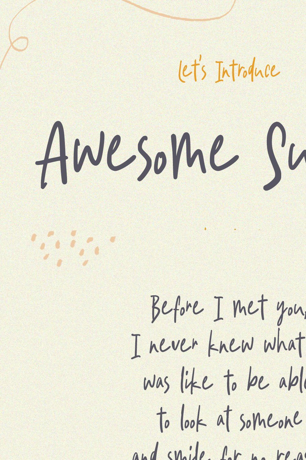 Awesome Sunday Cute Handwritten Font pinterest preview image.