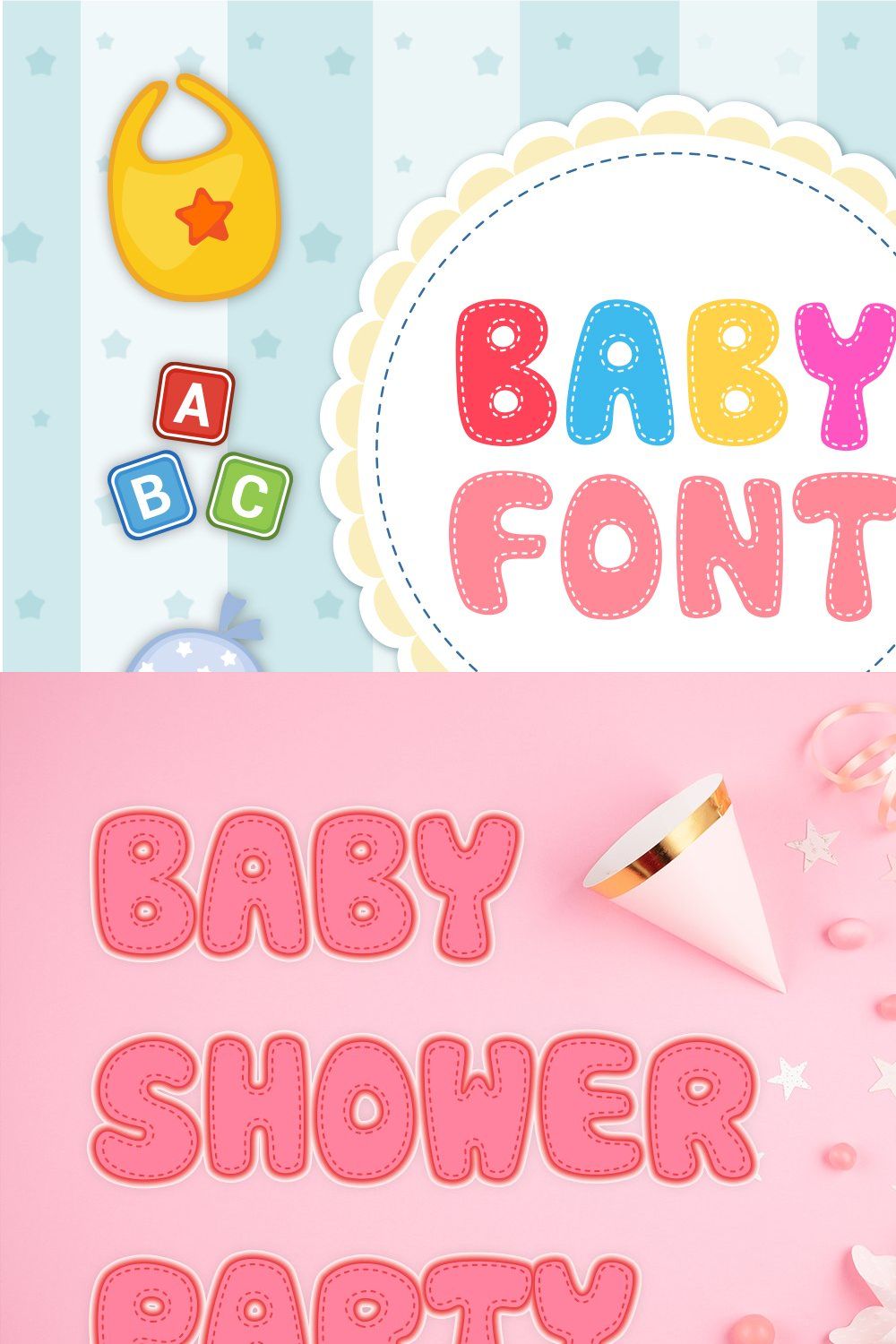 Baby Font pinterest preview image.