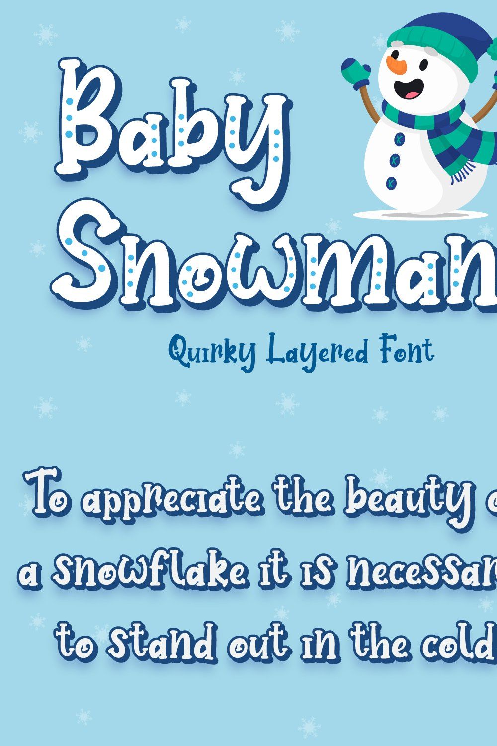 Baby Snowman - Display Font pinterest preview image.