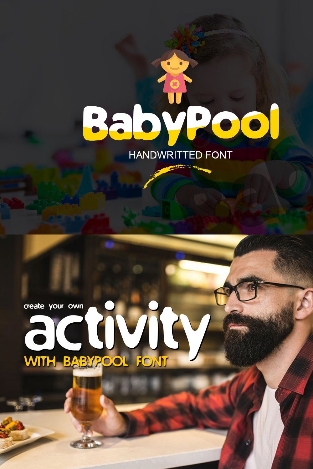 BabyPool New Font : New Typeface pinterest preview image.