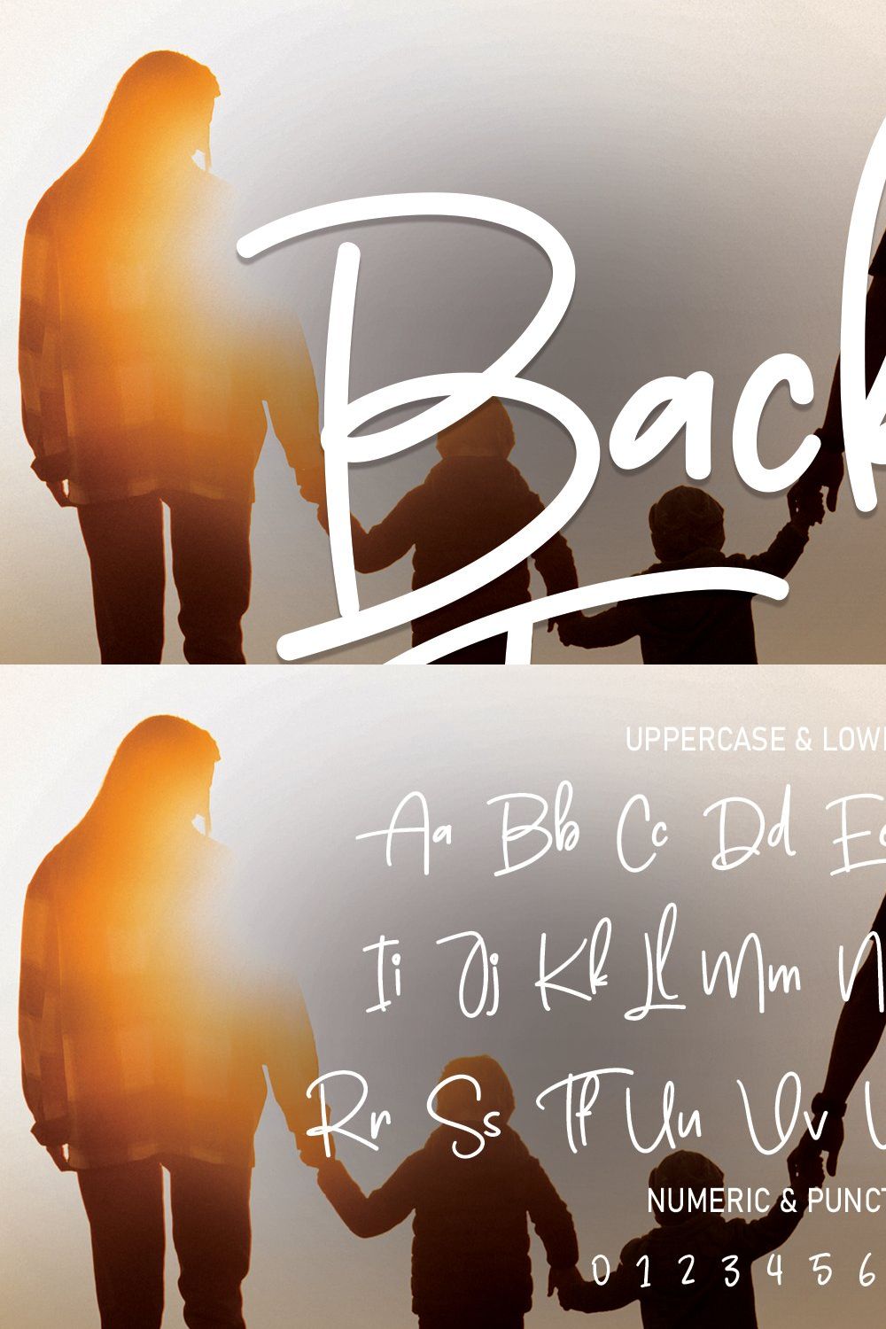 Back To Family | Script Font pinterest preview image.