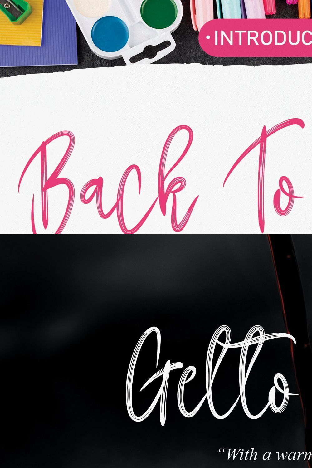 Back To School | Script Font pinterest preview image.