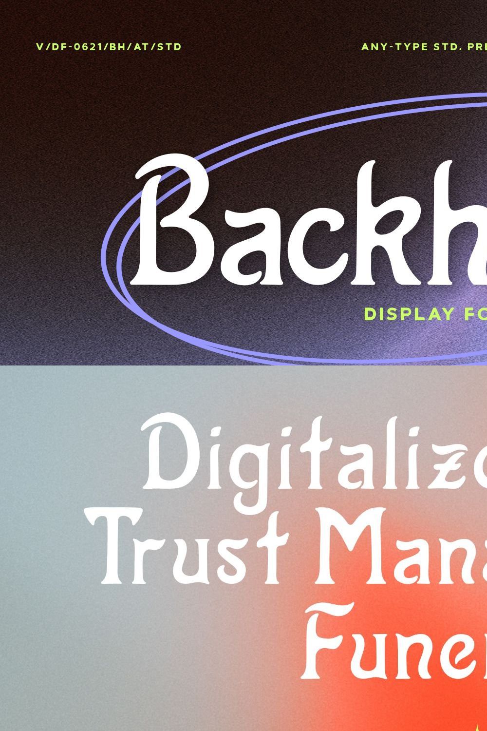 Backhouse Display Font pinterest preview image.