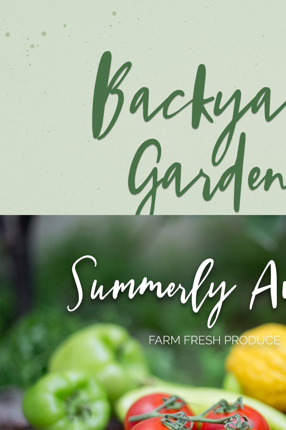 Backyard Garden Script Font pinterest preview image.