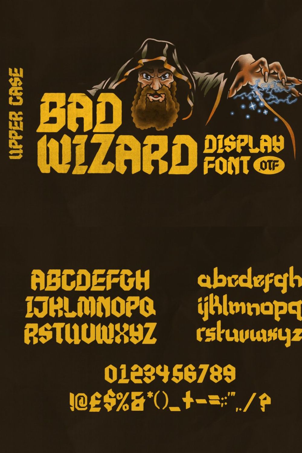 Bad Wizard Display Font pinterest preview image.
