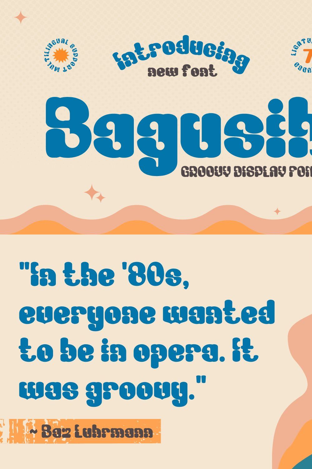Bagusih | Groovy Retro Font pinterest preview image.