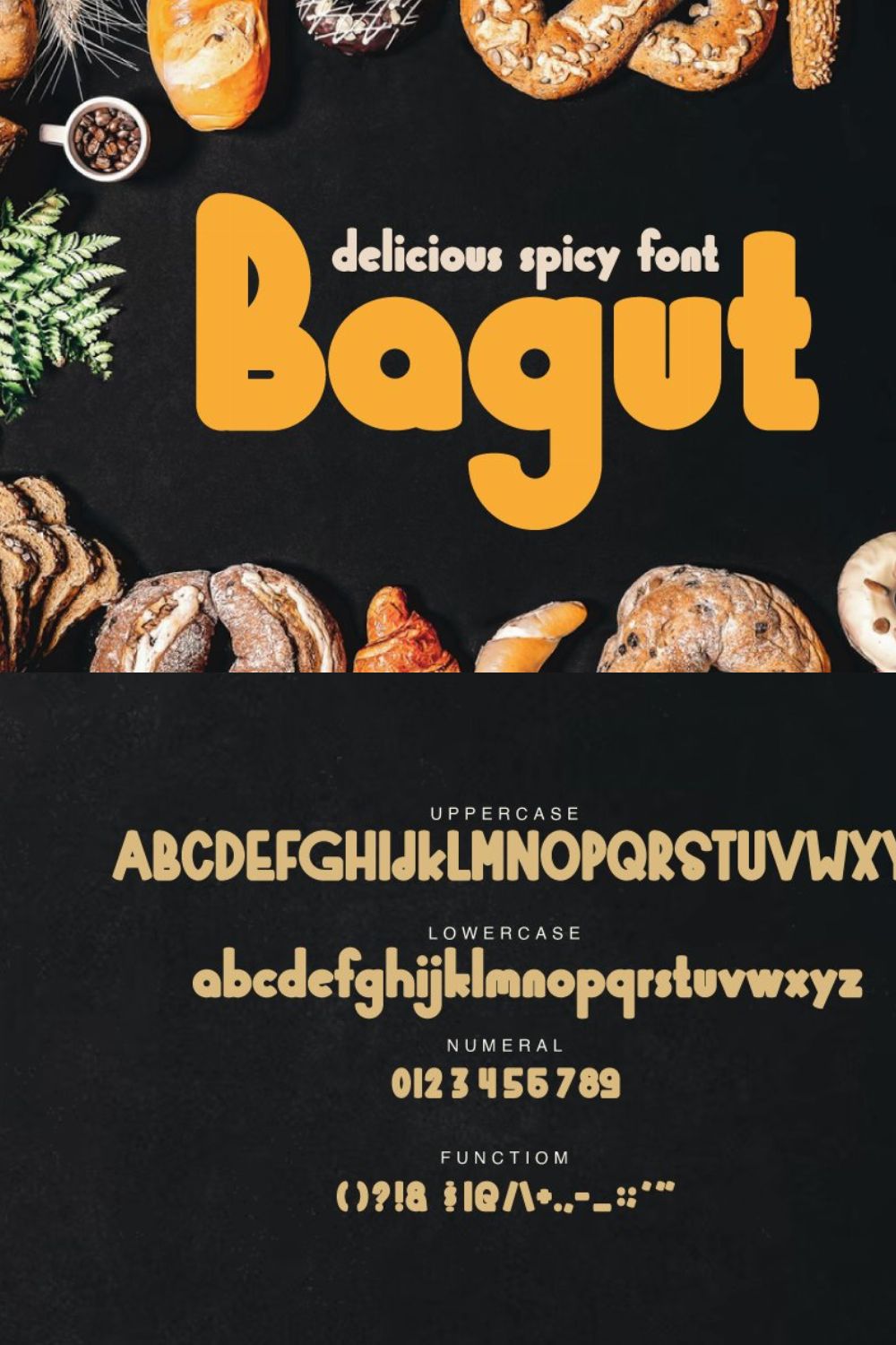 Bagut - Delcous spicy font pinterest preview image.