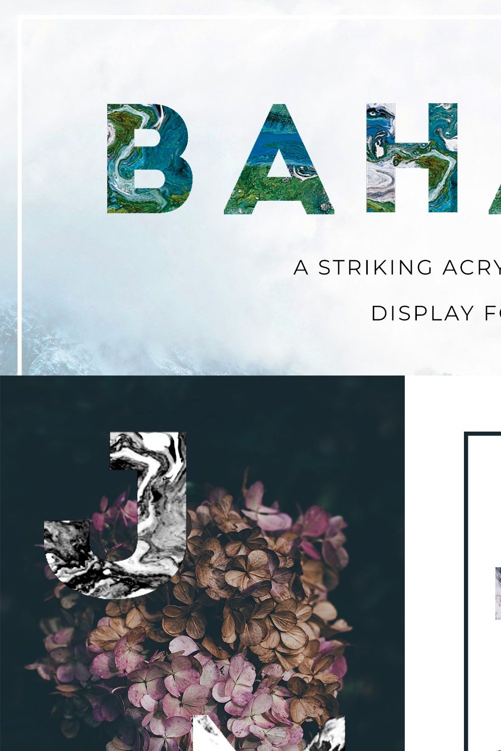 BAHARI Display Font pinterest preview image.