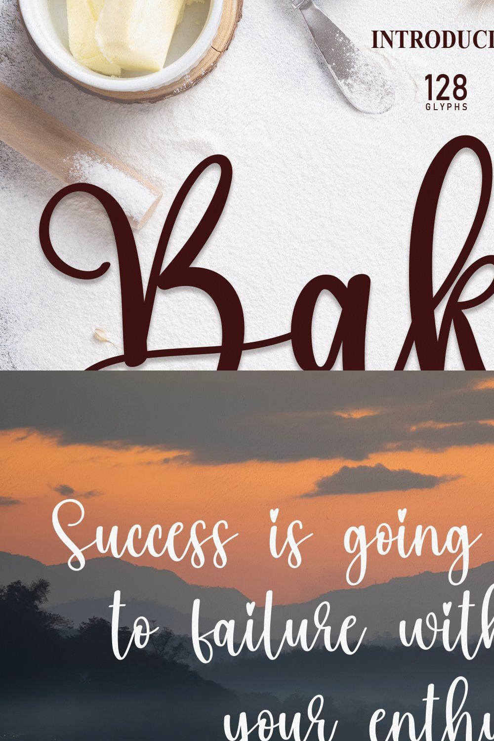 Bakery | Script Font pinterest preview image.