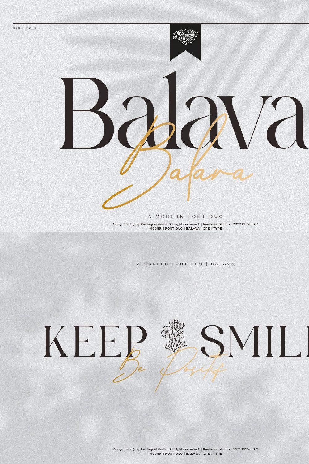 Balava | Modern Duo Font pinterest preview image.