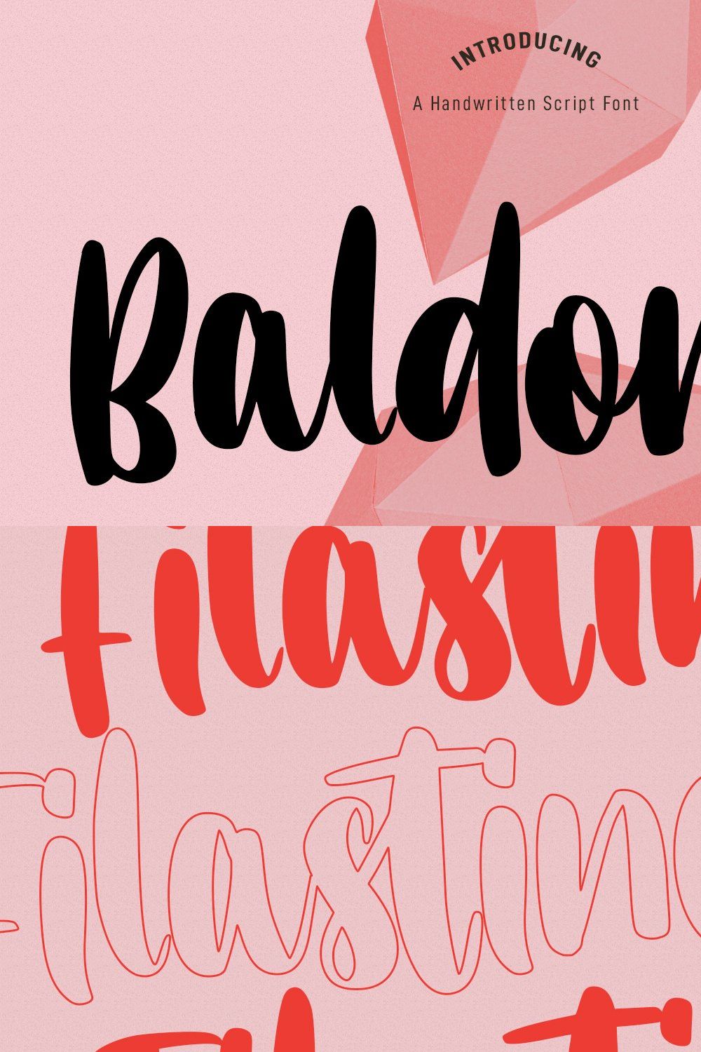 Baldorty Handwritten Script Font pinterest preview image.