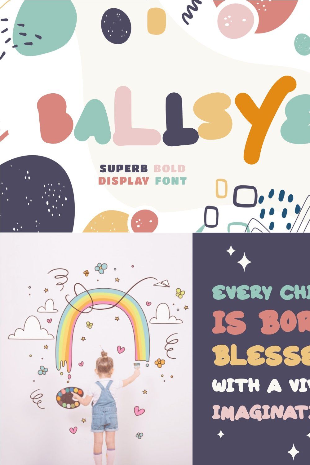 Ballsye - Superb Bold Display Font pinterest preview image.