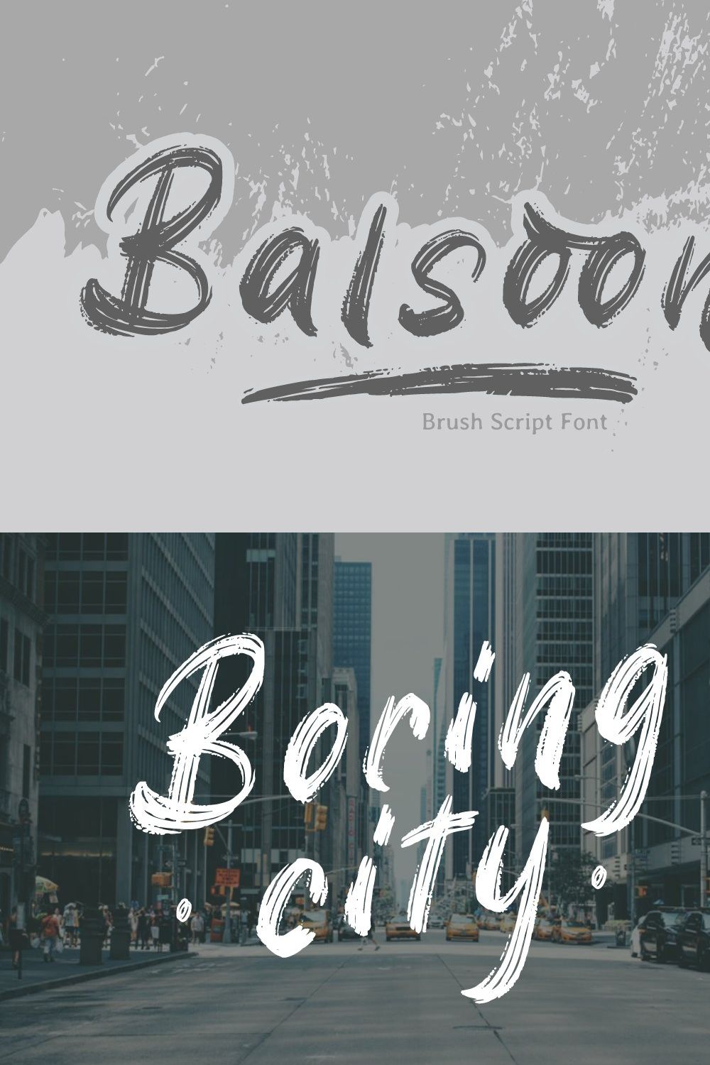 Balsoon - Brush Font pinterest preview image.