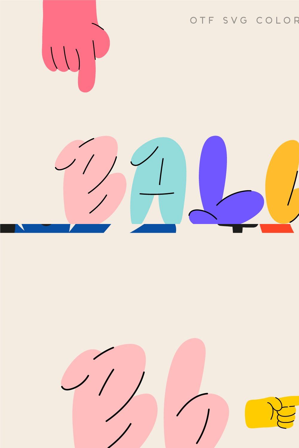 Baluno. OTF-SVG Color font family. pinterest preview image.