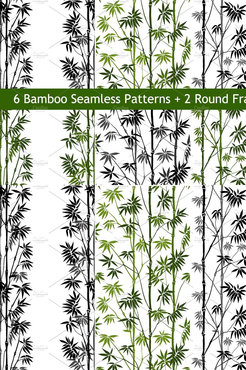 Bamboo Seamless Patterns pinterest preview image.