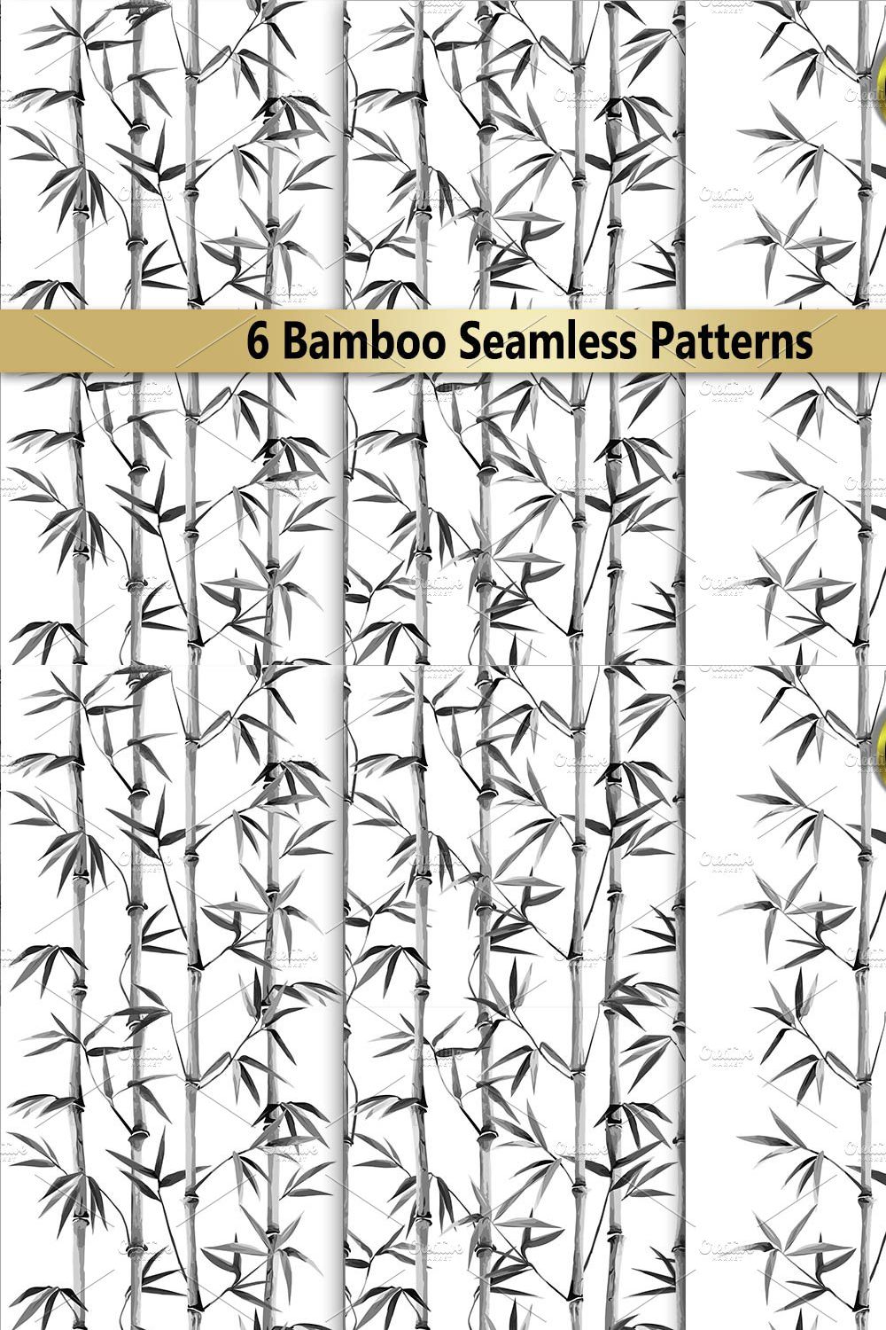 Bamboo Seamless Set pinterest preview image.