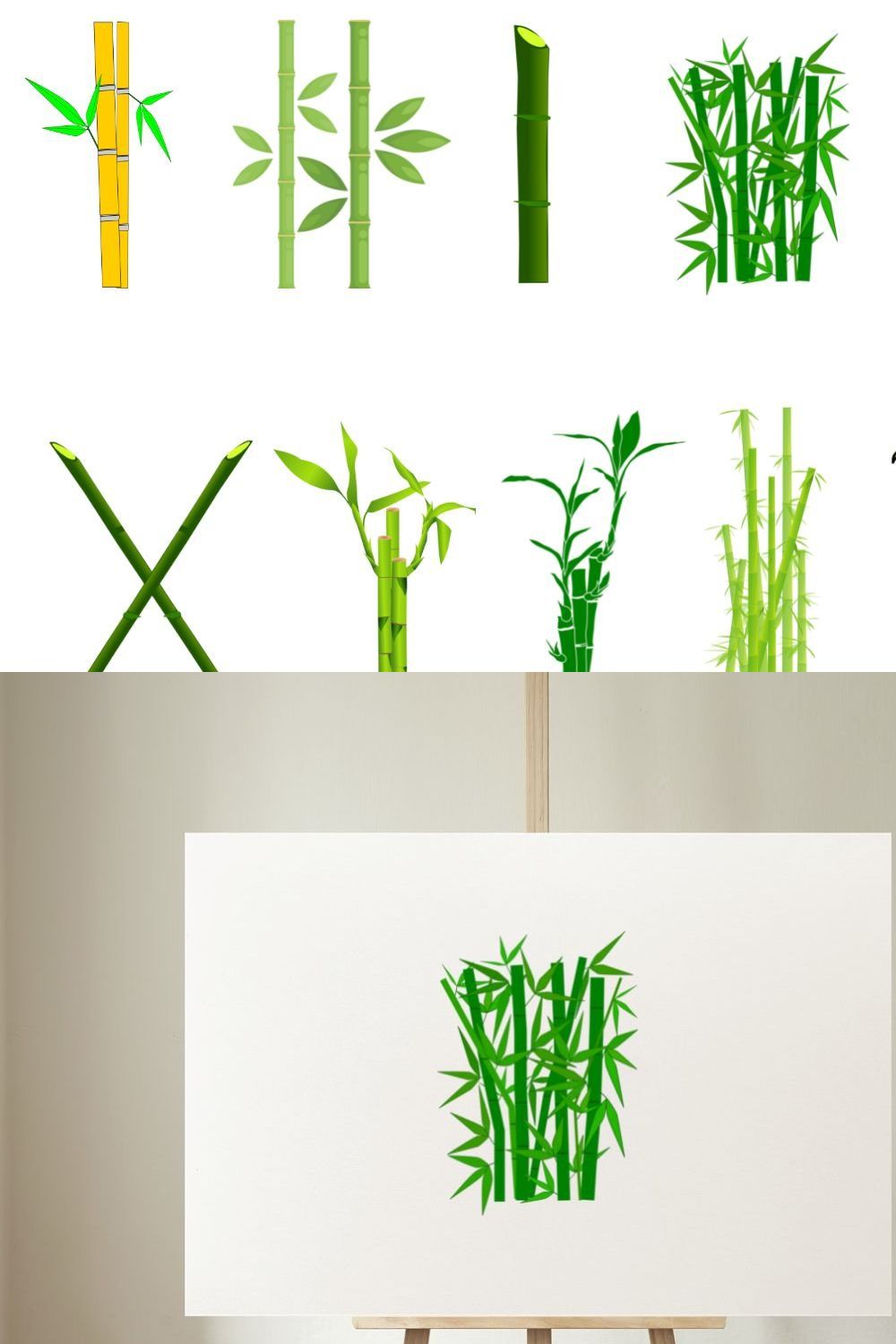 Bamboo Vector Illustration Bundles pinterest preview image.