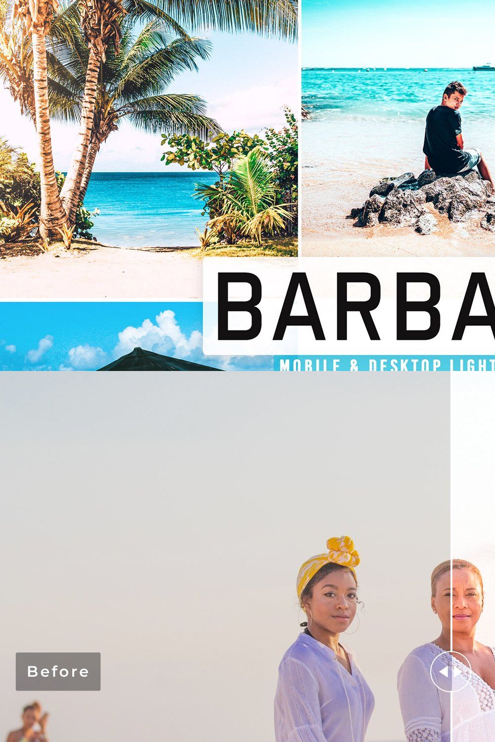 Barbados Pro Lightroom Presets pinterest preview image.