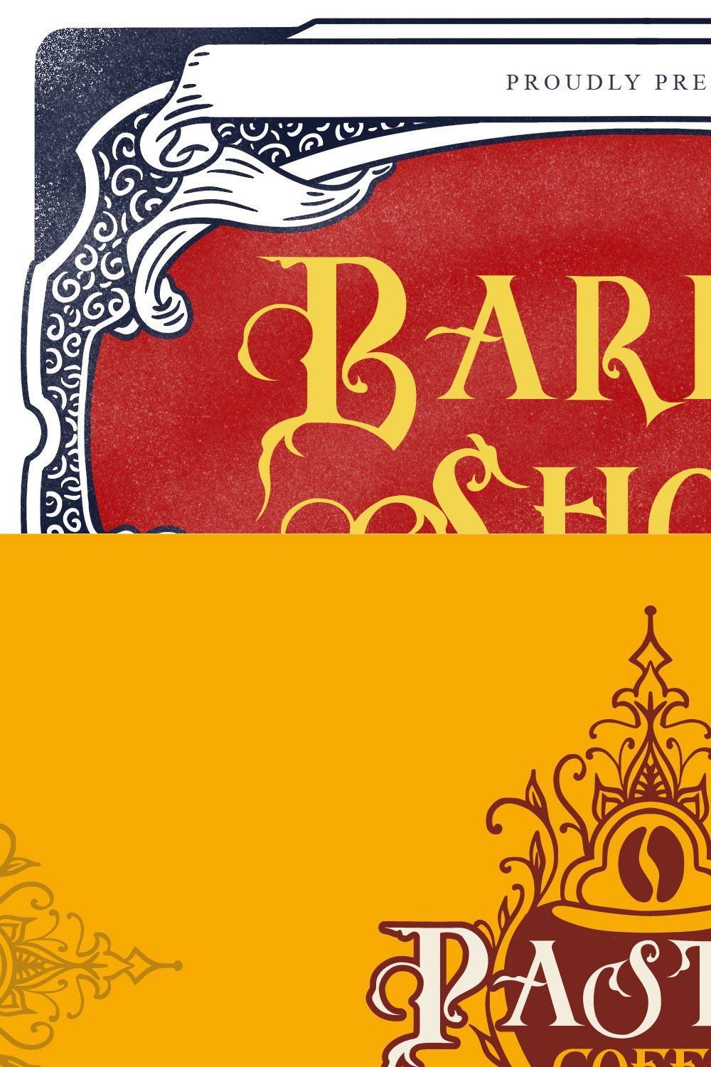 Barbar Shop - serif blackletter pinterest preview image.