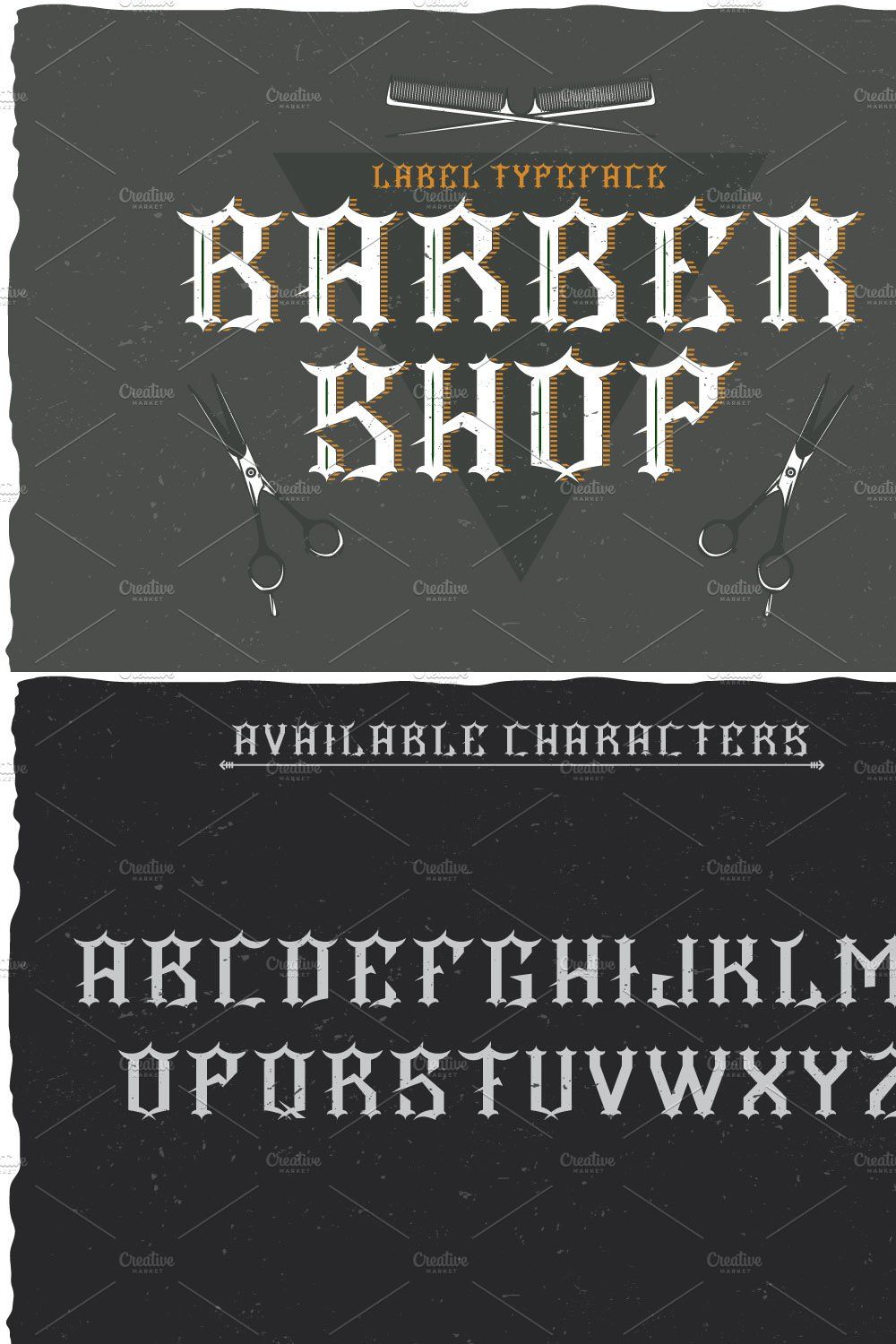 Barber Label Typeface pinterest preview image.