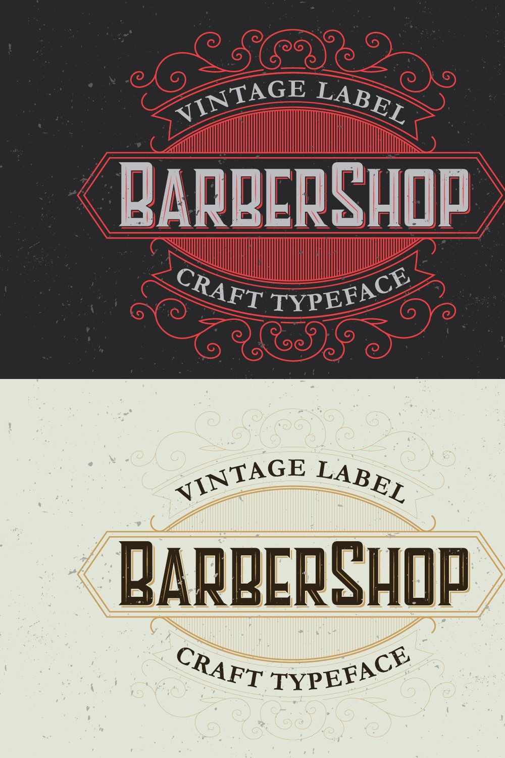 Barber Label Typeface pinterest preview image.