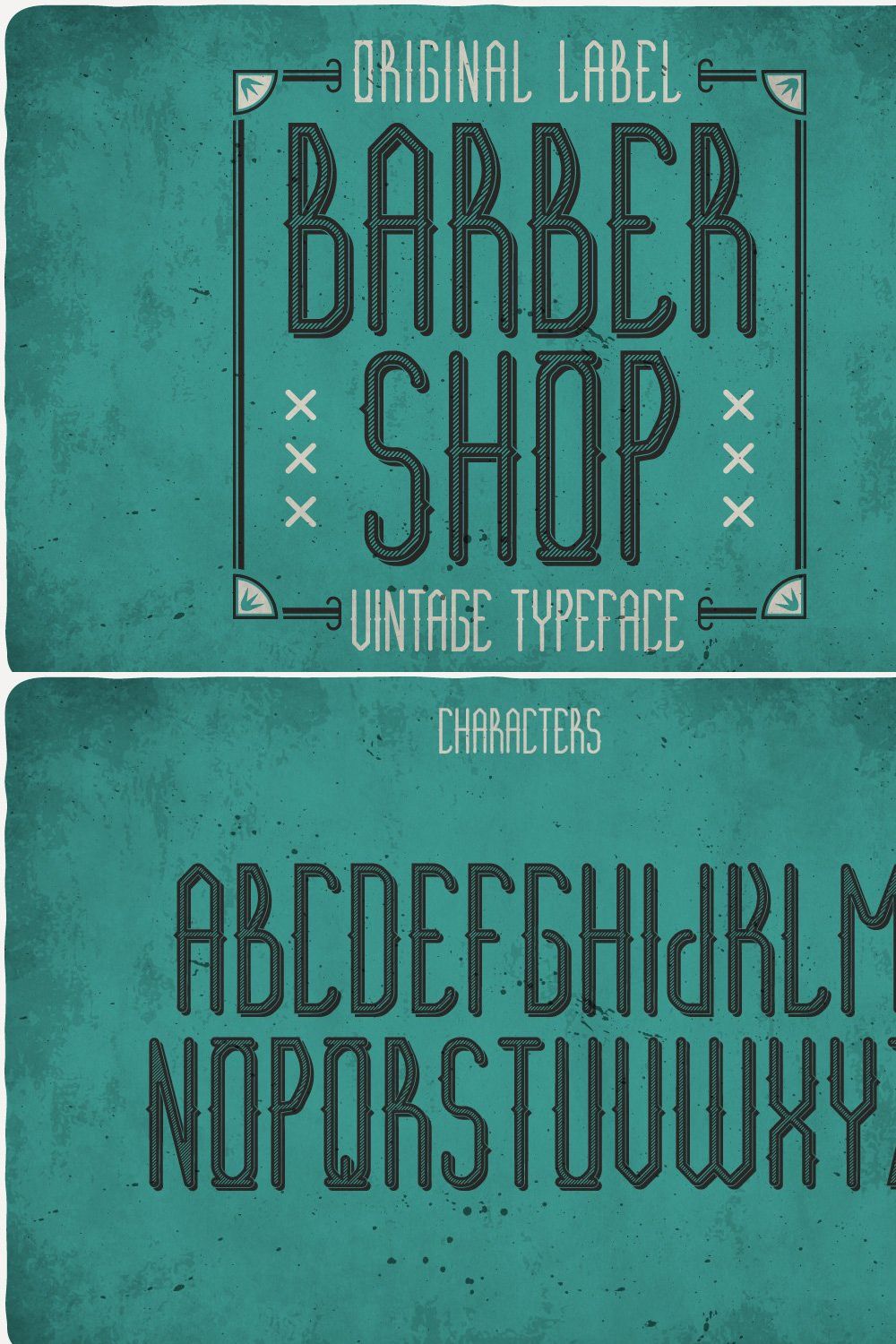 Barber Shop Typeface pinterest preview image.