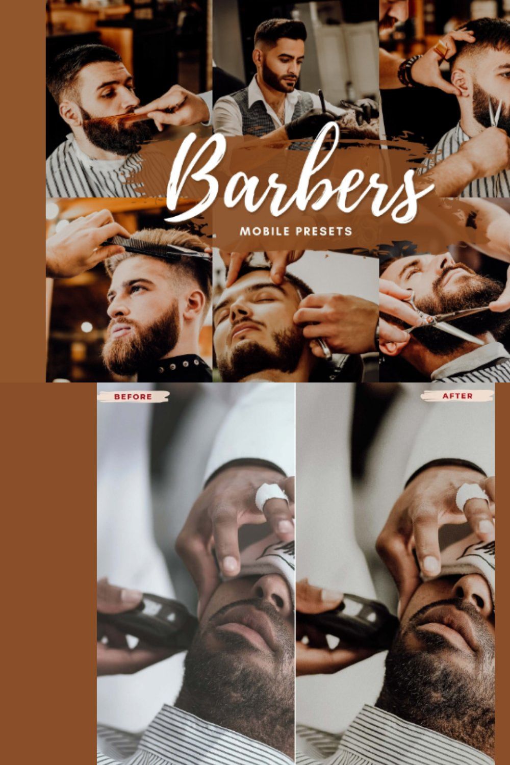 BARBERS Mobile Lightroom Presets pinterest preview image.