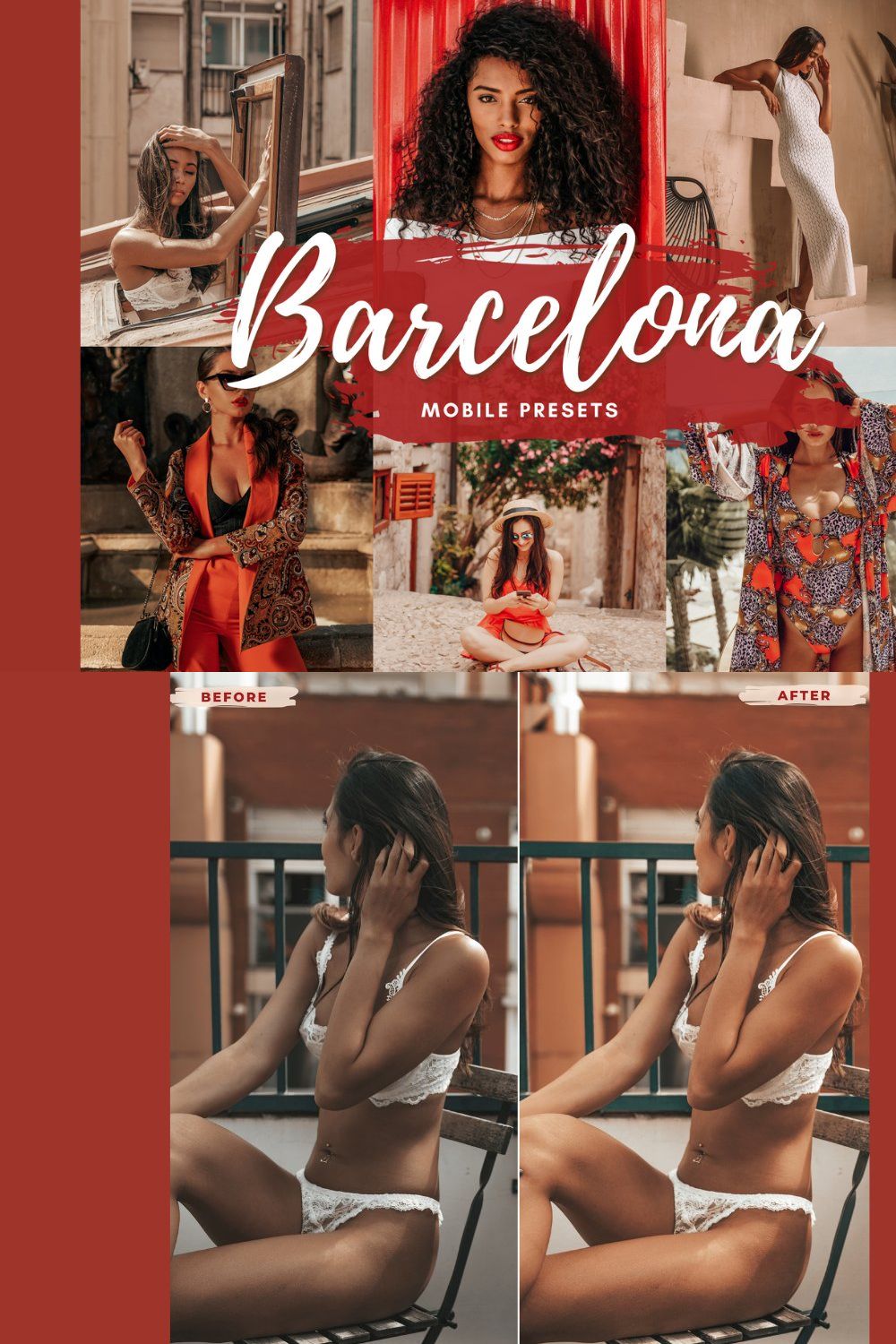 BARCELONA Mobile Lightroom Preset pinterest preview image.