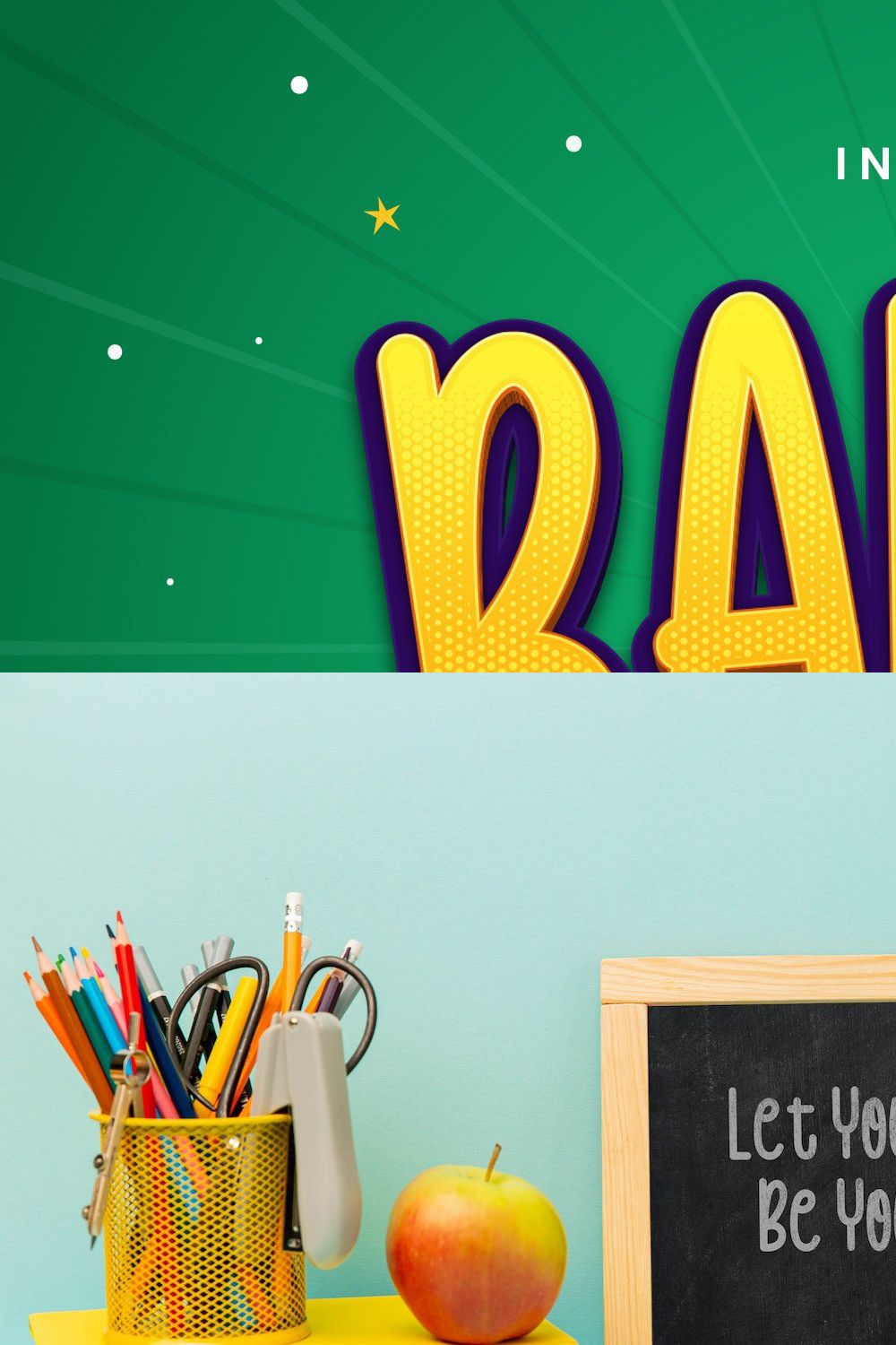 Barnie Kids - Playful Display Font pinterest preview image.