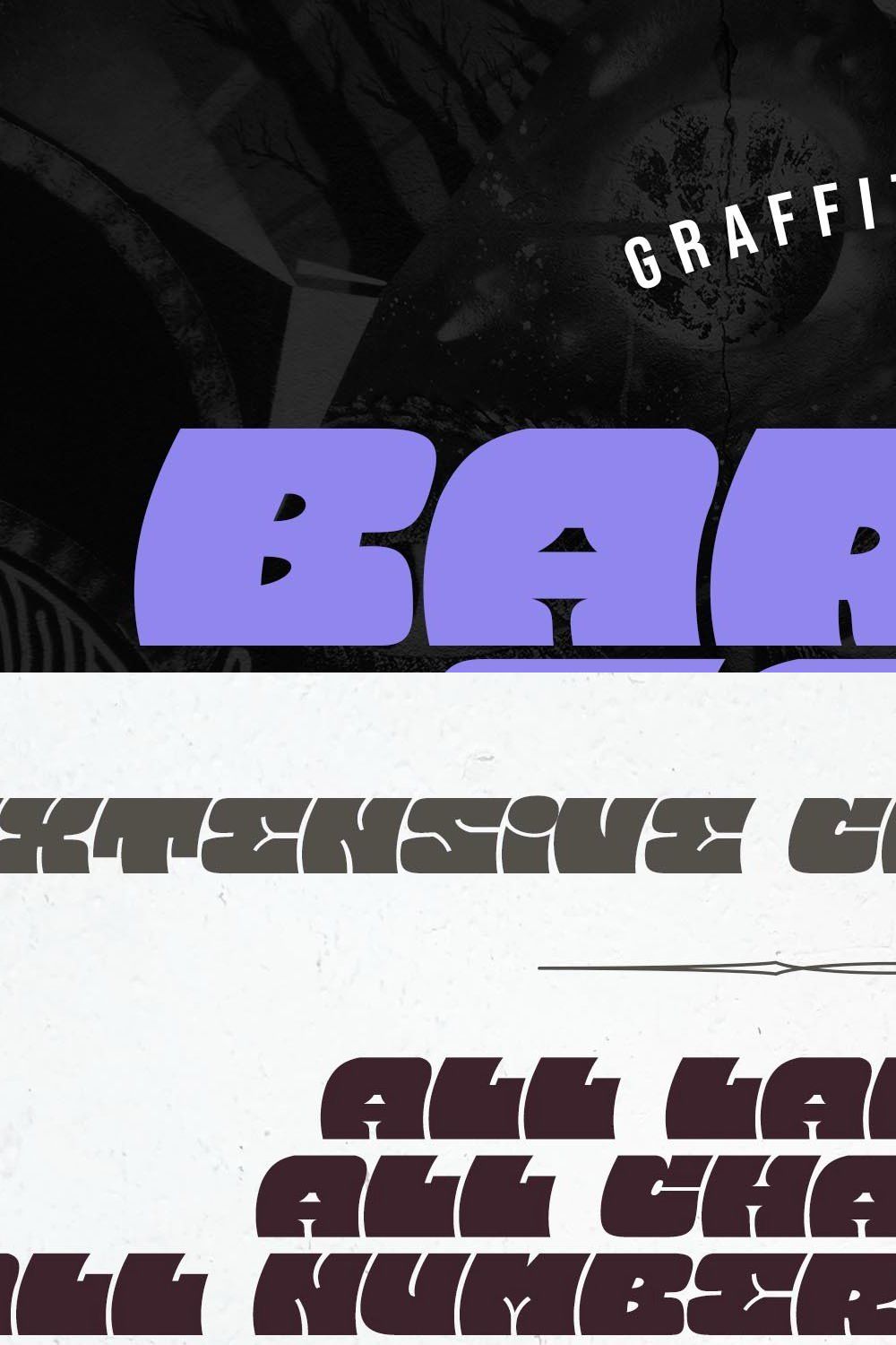 Barred Sans — Extra-Bold Mural Fonts pinterest preview image.