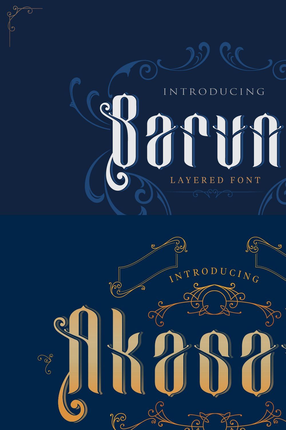 Baruna - Layered font - Sale pinterest preview image.