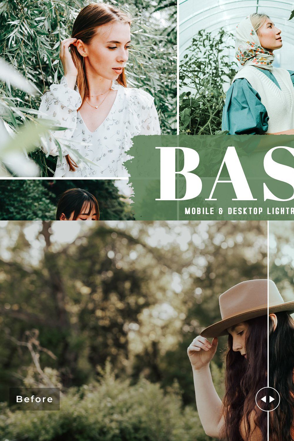 Basil Pro Lightroom Presets pinterest preview image.