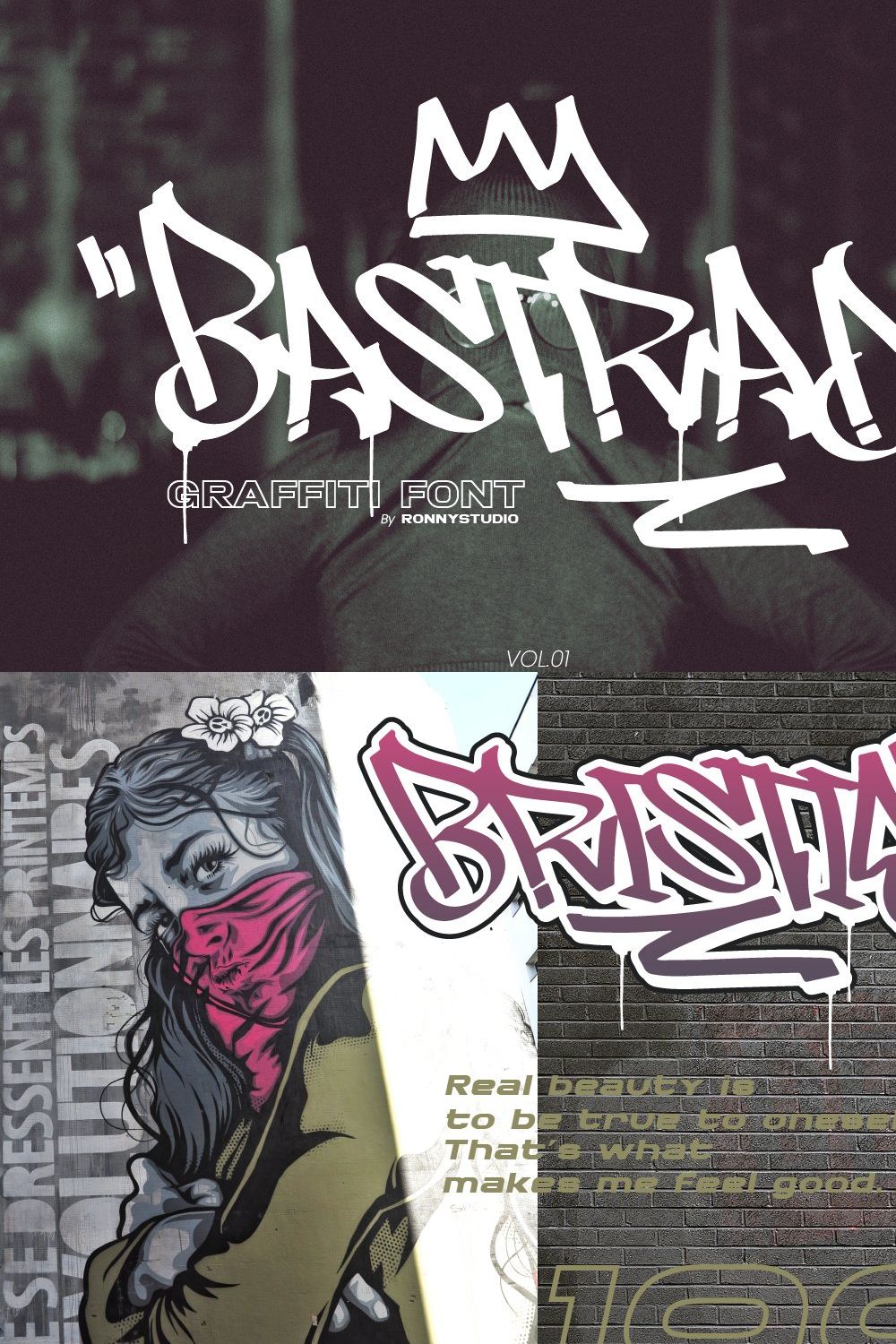 Bastrad Vol.01 - Graffiti Font pinterest preview image.