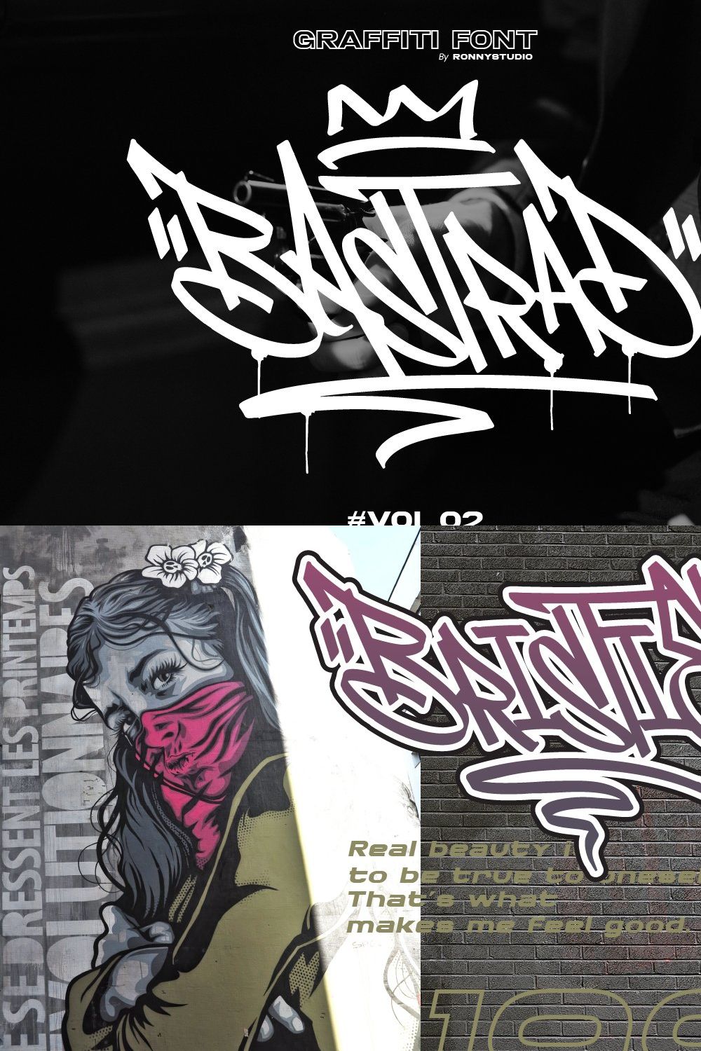 Bastrad Vol.02 - Graffiti Font pinterest preview image.