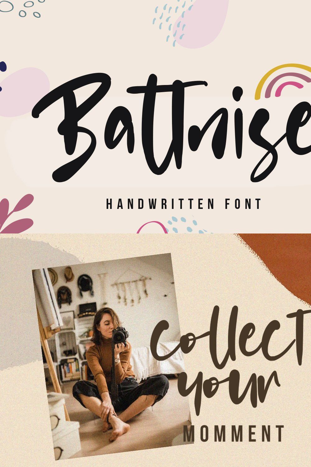 Battnise ~ Brush Font pinterest preview image.