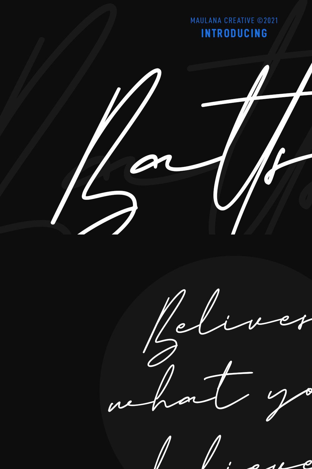 Battsy Signature Font pinterest preview image.