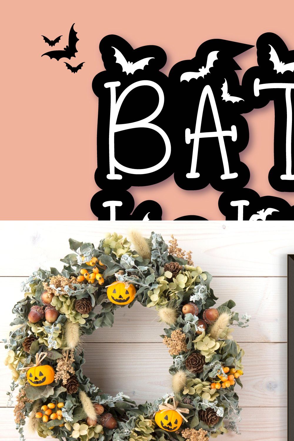 Batty Belfry Halloween Bats Font pinterest preview image.