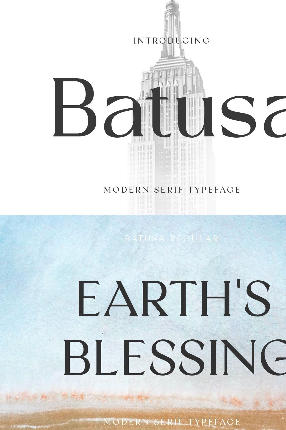 Batusa Modern Serif Fonts pinterest preview image.