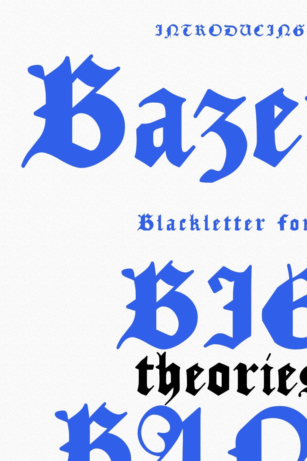 Bazelle Blackletter Font pinterest preview image.