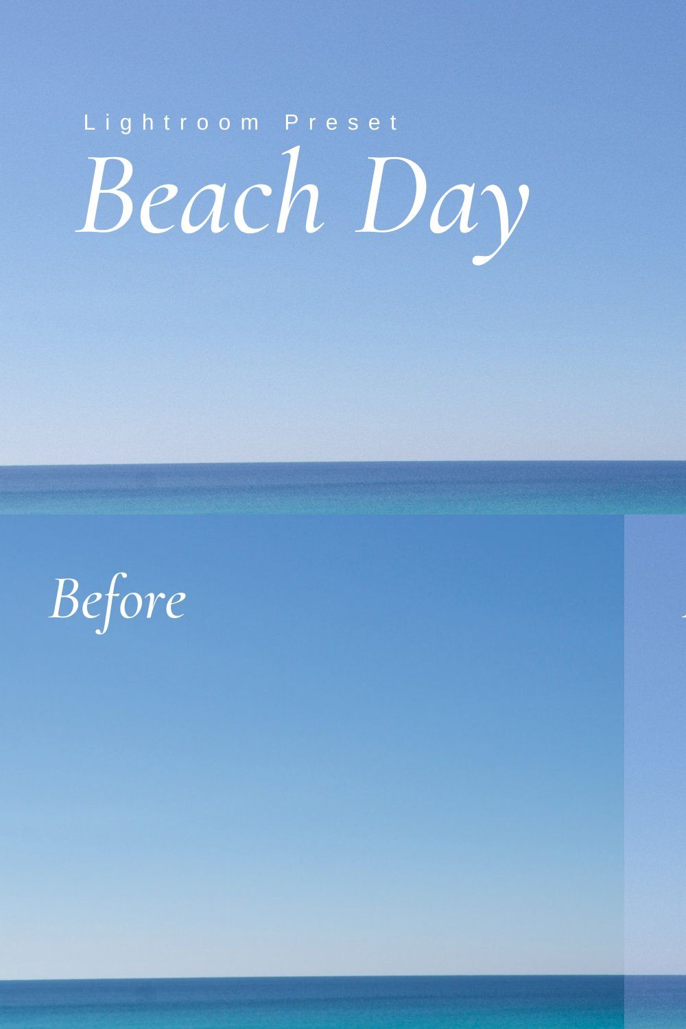 Beach Day Lightroom Preset pinterest preview image.