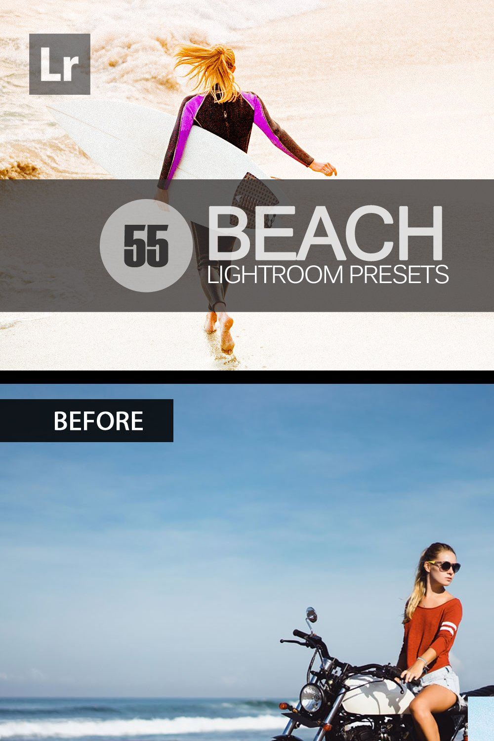 Beach Lightroom Presets bundle pinterest preview image.