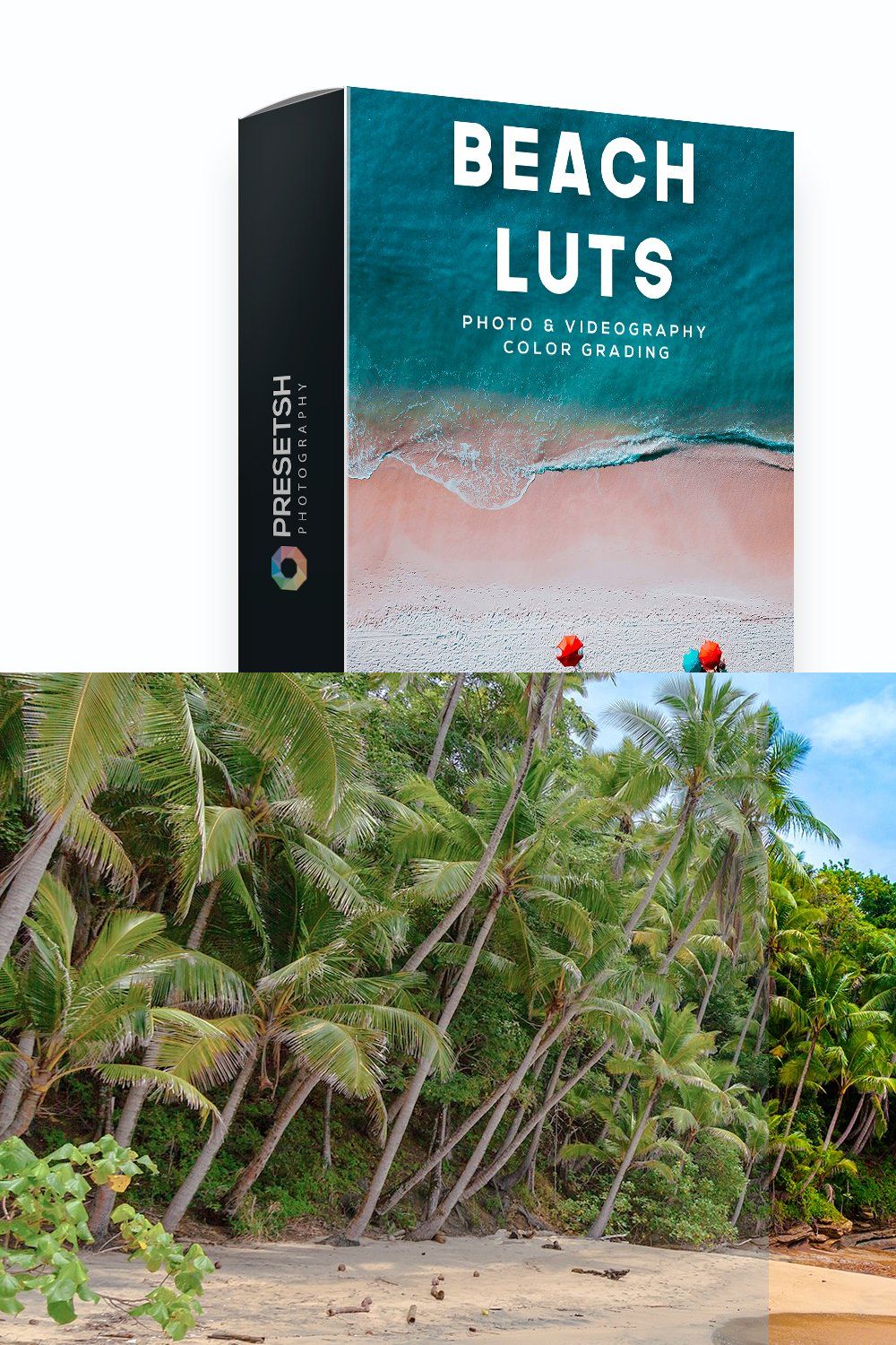 Beach LUTs pinterest preview image.