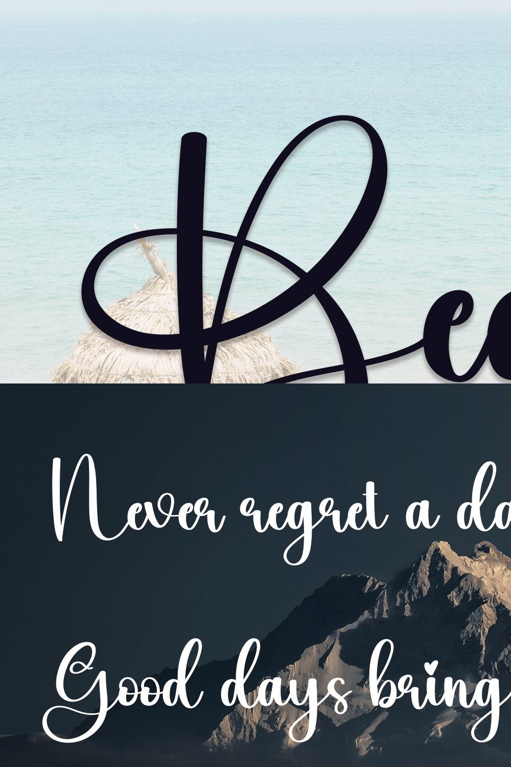 Beach | Script Font pinterest preview image.